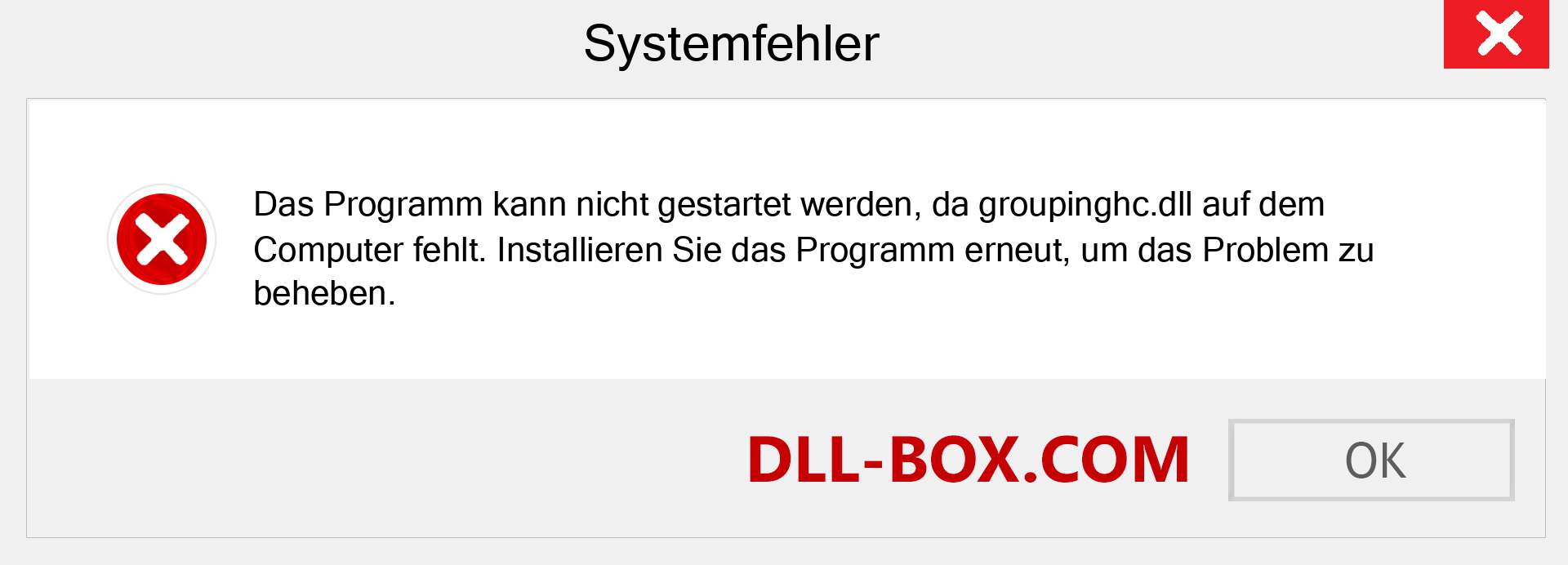 groupinghc.dll-Datei fehlt?. Download für Windows 7, 8, 10 - Fix groupinghc dll Missing Error unter Windows, Fotos, Bildern