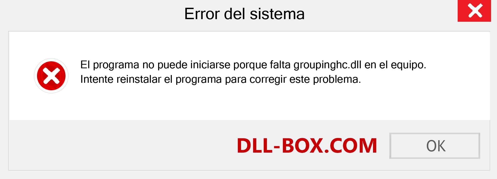 ¿Falta el archivo groupinghc.dll ?. Descargar para Windows 7, 8, 10 - Corregir groupinghc dll Missing Error en Windows, fotos, imágenes